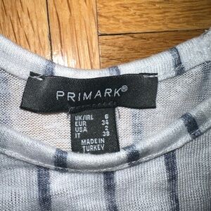 Primark tank top, striped white and blue, size 2 US